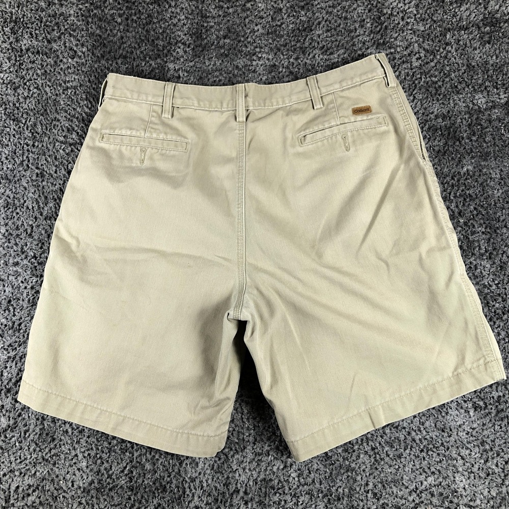 Carhartt Shorts Mens 38 Beige Canvas Chino Relaxed 9" Inseam Workwear 133 KHI